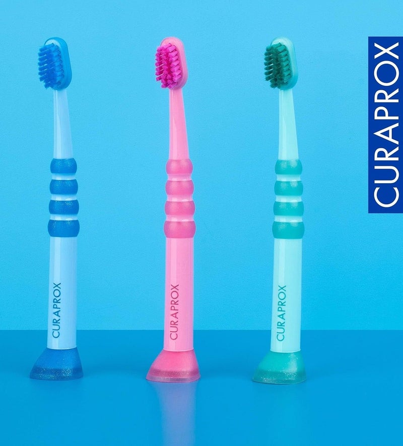 CURAPROX Soft Toothbrush For Babies & Kids -  Blue 1 Pc - Image 4